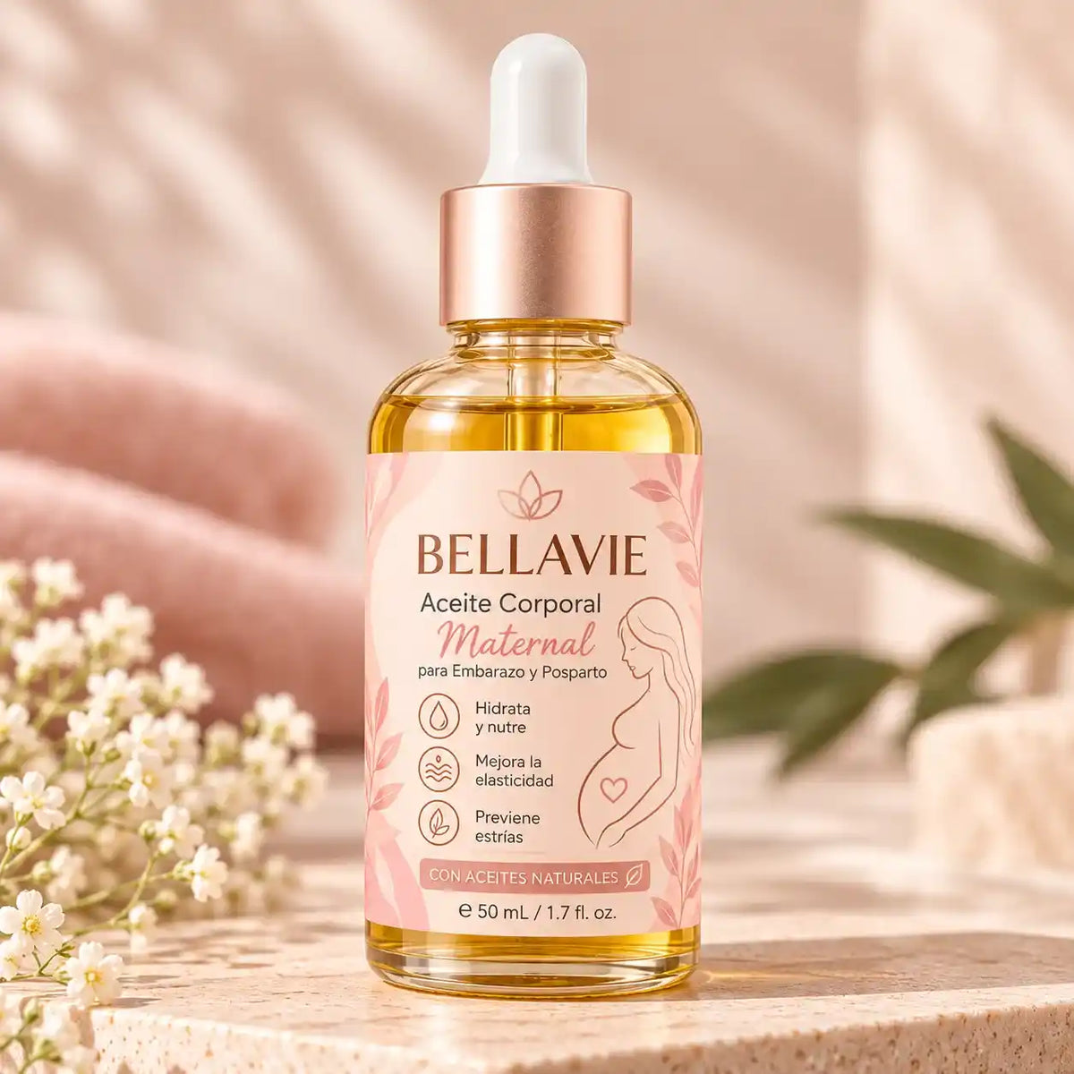 BELLAVIE – Aceite Corporal Maternal para Embarazo y Posparto